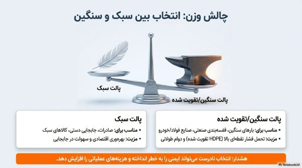 تاثیر نوع کاربرد پالت بر انتخاب پالت سبک یا سنگین