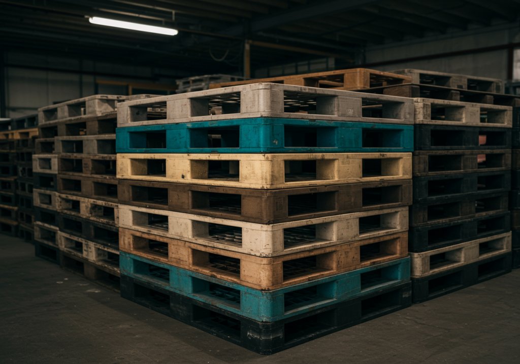 Second-hand plastic pallets for various industries