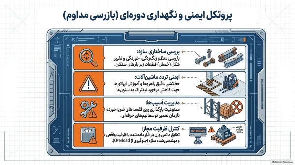 تعمیر و نگهداری دورهای و اصول ایمنی انبارداری پالت راک