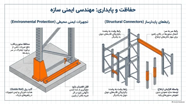 ملحقات، تجهیزات تکمیلی و حفاظتی ایمنی پالت راک